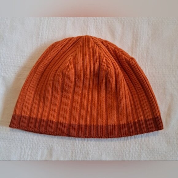 Patagonia child one size 2 tone orange beanie wool blend - Picture 1 of 4
